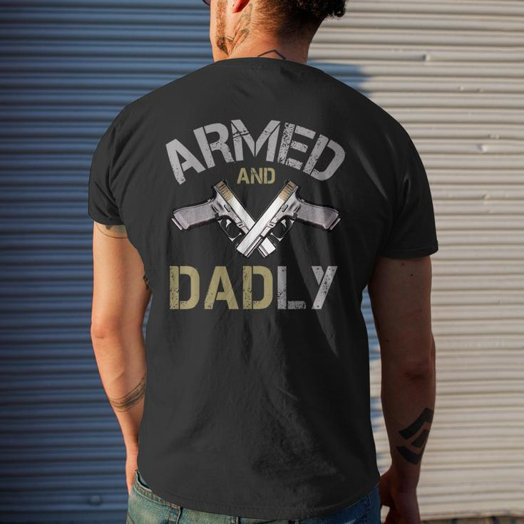 Armed And Dadly Deadly Father For Fathers Men's Back Print T-shirt Gifts for Him