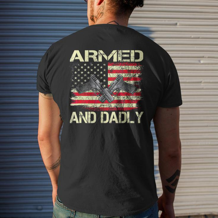 Armed And Dadly Fathers Day 2023 For Dads Men's Back Print T-shirt Gifts for Him
