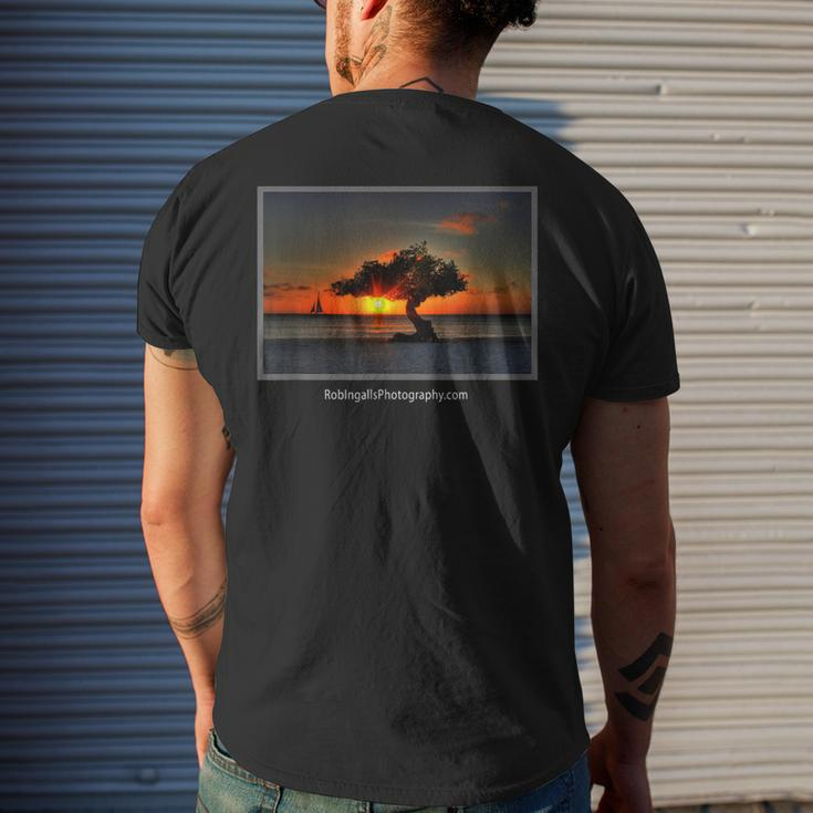Aruba Divi Tree And Sailboat Men's T-shirt Back Print Gifts for Him