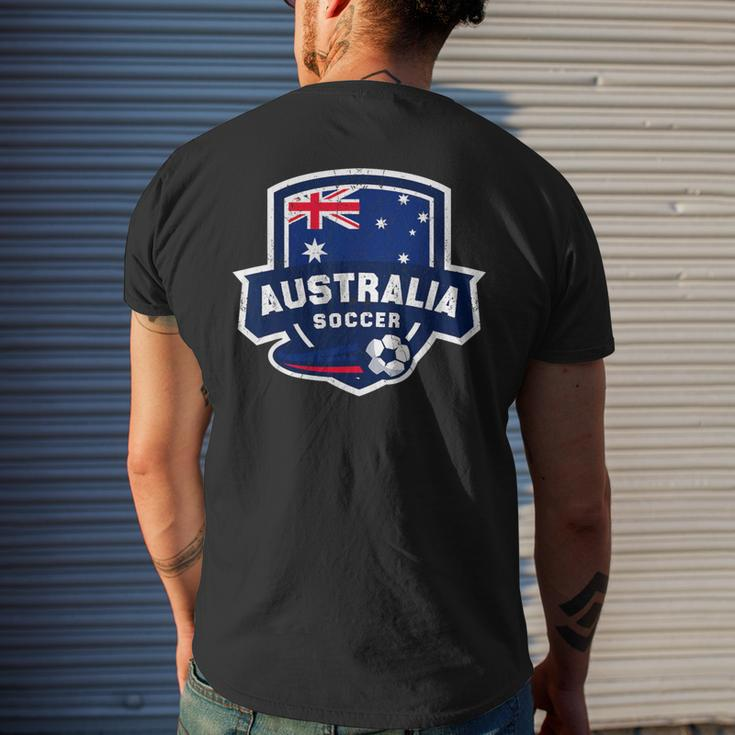 Australia Soccer Team Lover Australian Flag Patriotic Bo Men's T-shirt Back Print Gifts for Him