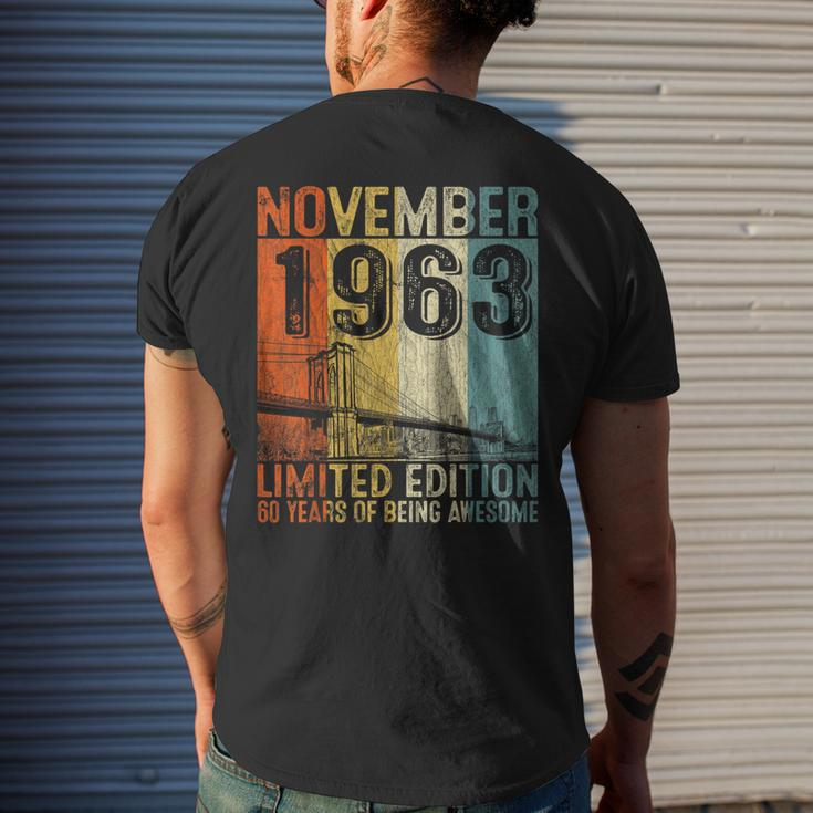 Awesome Since November 1963 Vintage 60Th Birthday Men Men's T-shirt Back Print Gifts for Him