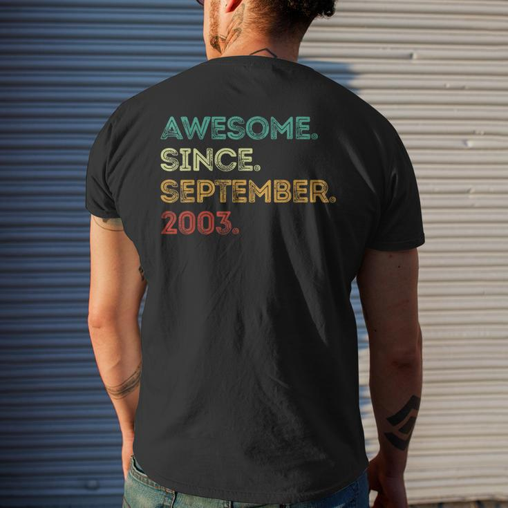 Awesome Since September 2003 20Th Birthday 20 Years Old Men's T-shirt Back Print Gifts for Him