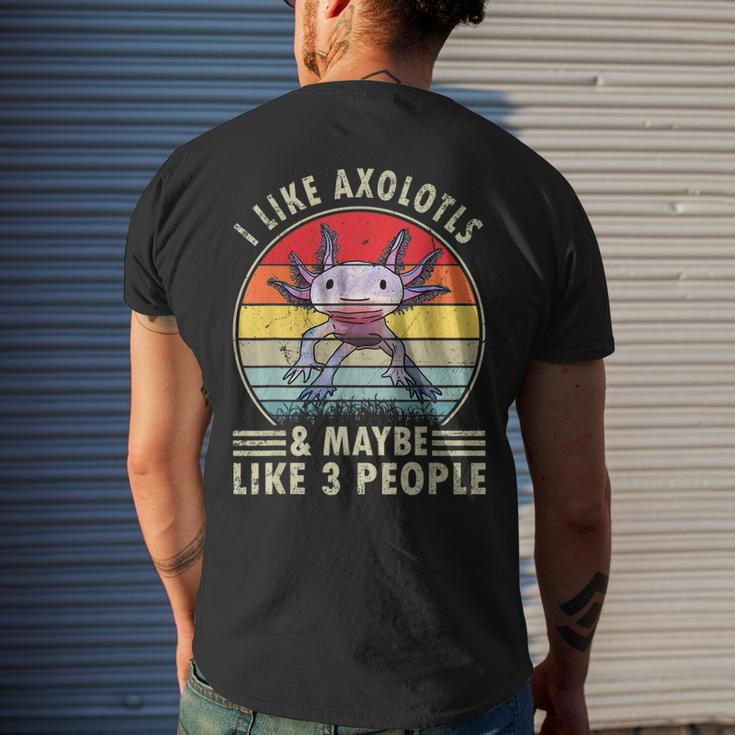 I Like Axolotls And Maybe Like 3 People Retro 90S Axolotl Men's Back Print T-shirt Gifts for Him