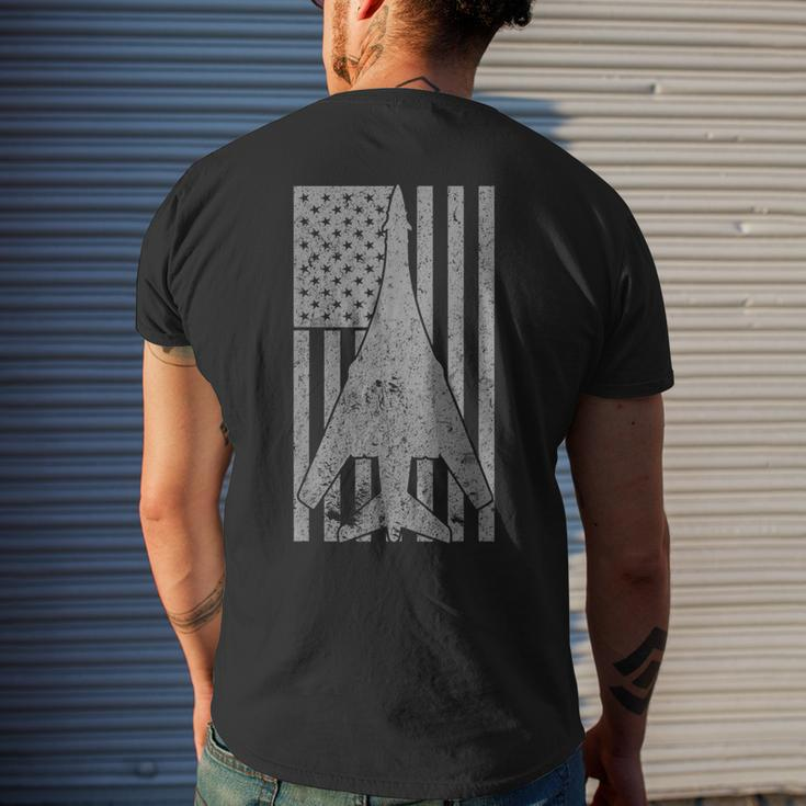 B-1 Lancer Supersonic Bomber Airplane Vintage Flag Men's T-shirt Back Print Gifts for Him