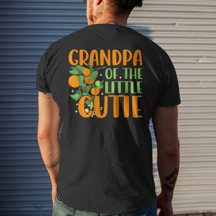Baby Shower Orange 1St Birthday Party Grandpa Little Cutie Mens Back Print T-shirt Gifts for Him