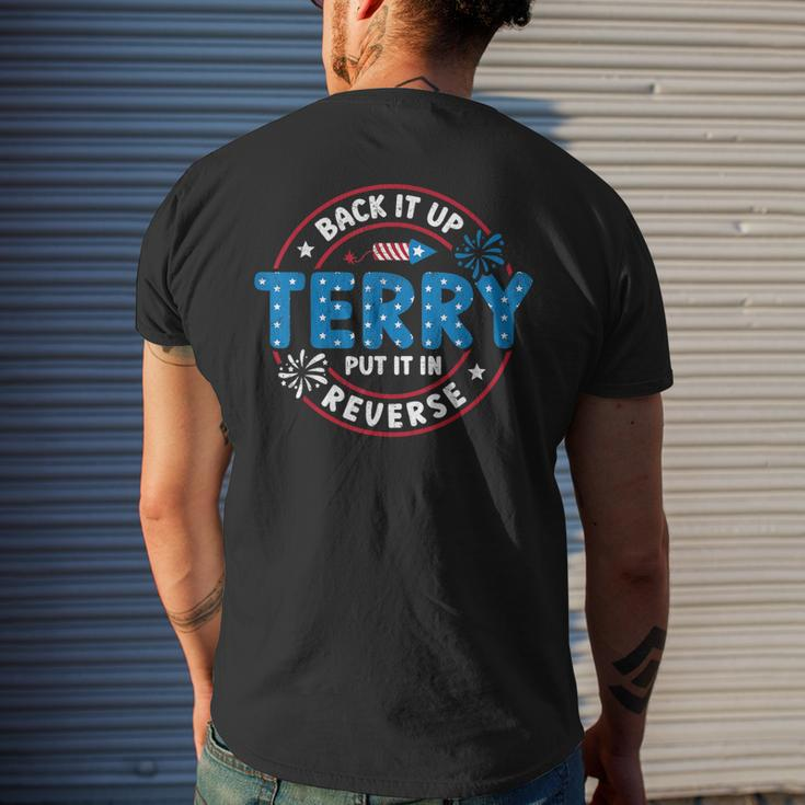 Back It Up Terry Put It In Reverse Funny 4Th Of July Mens Back Print T-shirt Gifts for Him
