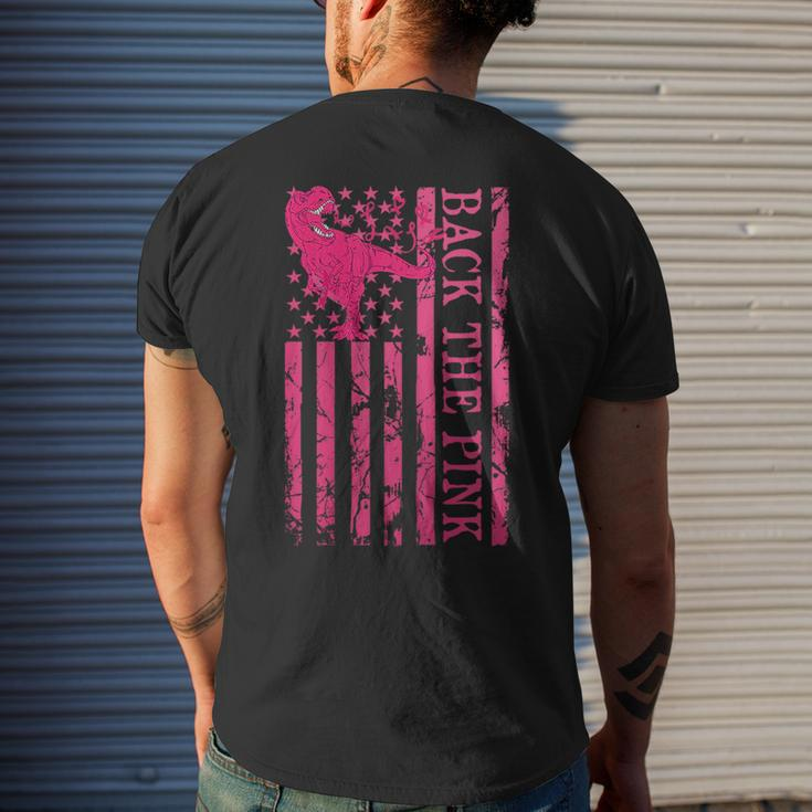 Back The Pink Warrior Flag American Breast Cancer Awareness Breast Cancer Awareness Funny Gifts Mens Back Print T-shirt Gifts for Him