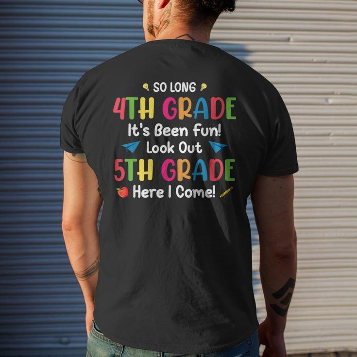 Back To School Funny So Long 4Th Grade 5Th Grade Here I Come Mens Back Print T-shirt Gifts for Him