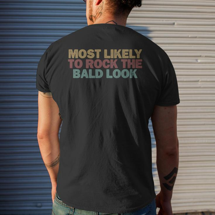 Baldness Humor Bald Dad Bald Head Attitude For Women Men's Back Print T-shirt Gifts for Him