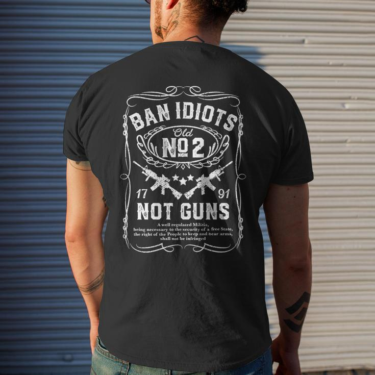 Ban Idiots Not Guns Pro 2Nd Amendment Republican Trump Men's T-shirt Back Print Gifts for Him