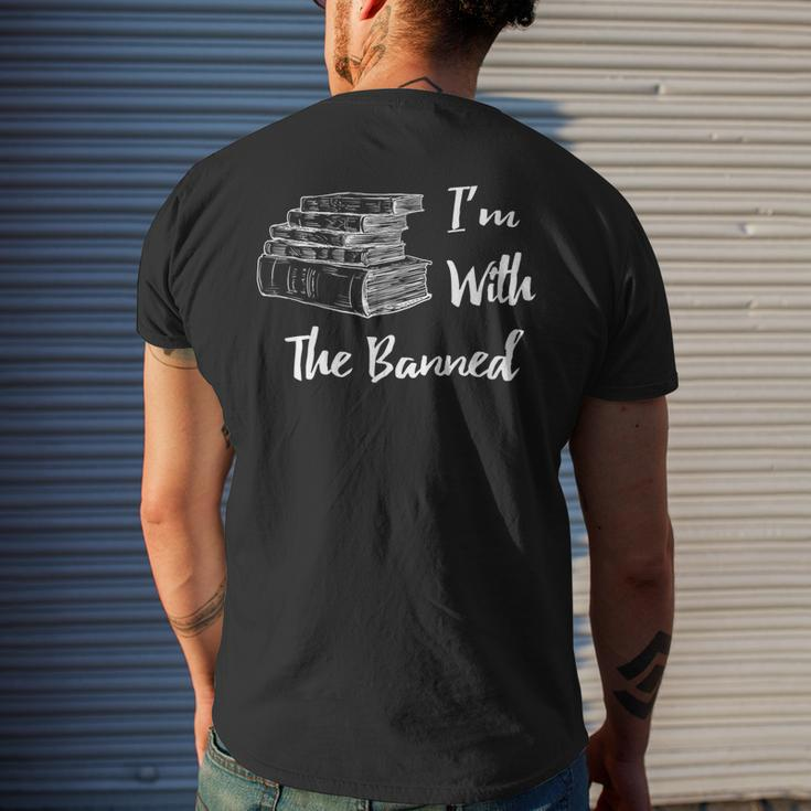 Im With The Banned Book Lovers Political Statement Men's Back Print T-shirt Gifts for Him