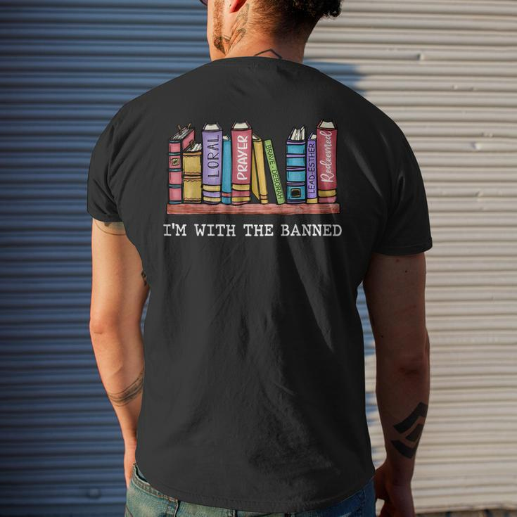 Im With The Banned Books I Read Banned Books Lover Men's Back Print T-shirt Gifts for Him