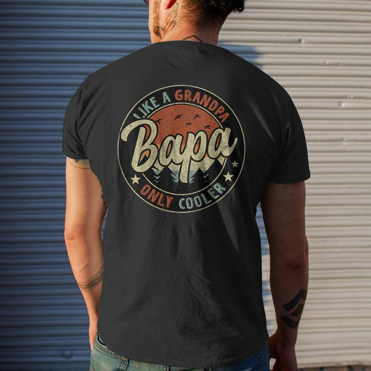 Bapa Like A Grandpa Only Cooler Vintage Retro Fathers Day Mens Back Print T-shirt Gifts for Him