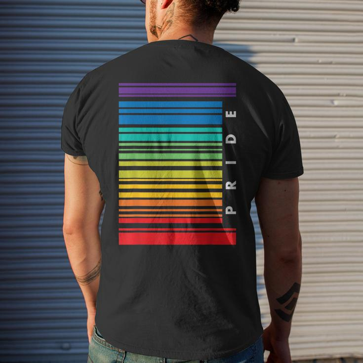 Barcode Gay Pride LgbtLesbian Bisexual Flag Gifts Mens Back Print T-shirt Gifts for Him