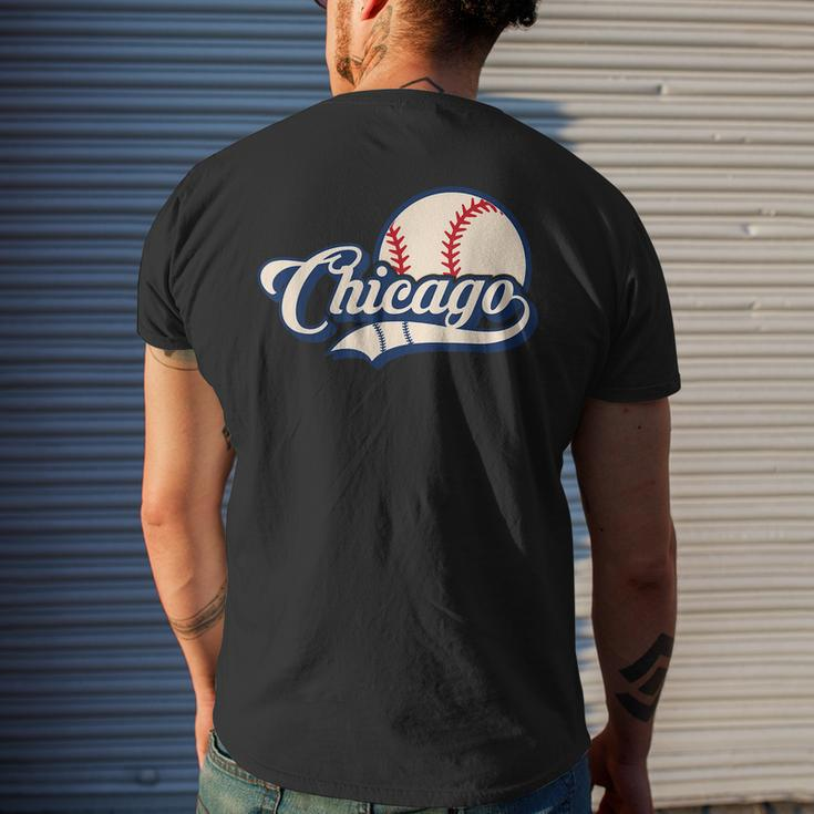 Baseball American Lover Chicago Baseball Mens Back Print T-shirt Gifts for Him