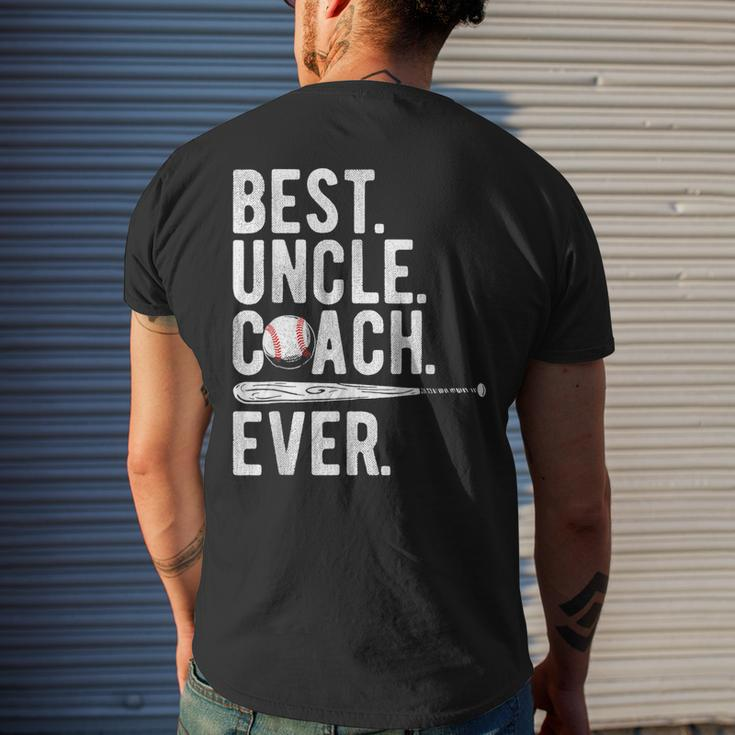 Baseball Best Uncle Coach Ever Proud Dad Daddy Fathers Day Mens Back Print T-shirt Gifts for Him