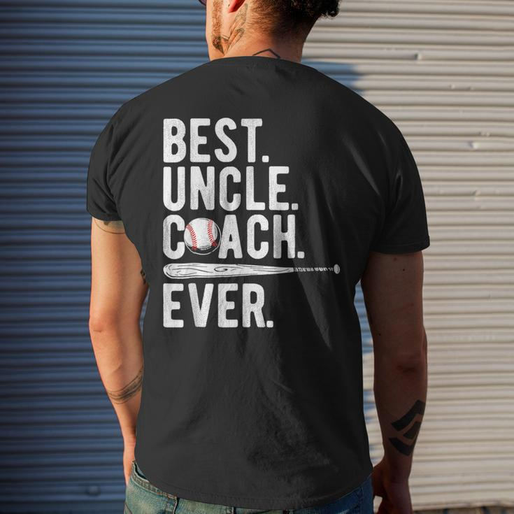 Baseball Best Uncle Coach Ever Proud Dad Daddy Fathers Mens Back Print T-shirt Gifts for Him