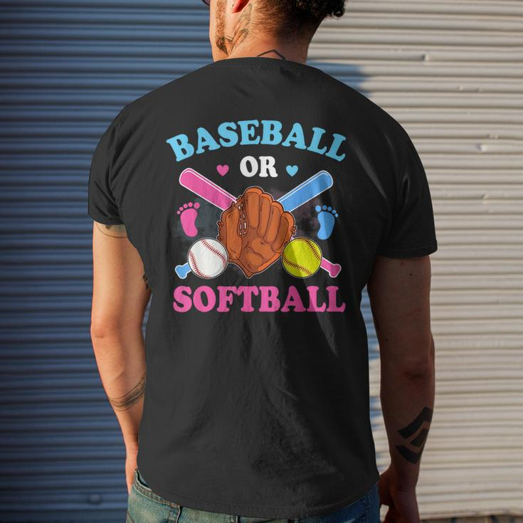 Baseball Or Softball Gender Reveal Baby Party Boy Girl Mens Back Print T-shirt Gifts for Him
