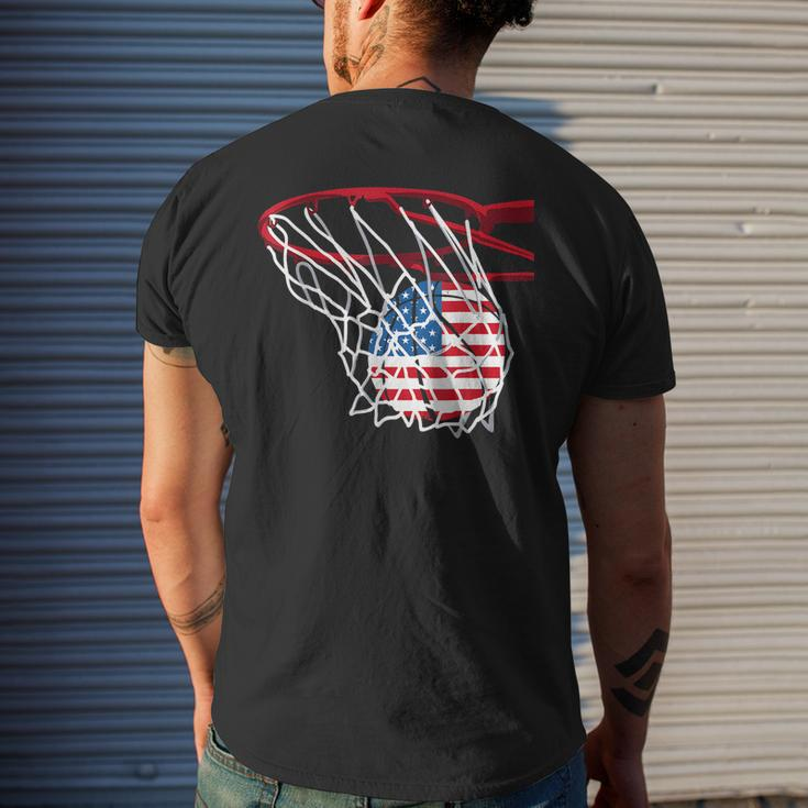 Basketball 4Th Of July American Flag Patriotic Men Boys Usa Mens Back Print T-shirt Gifts for Him
