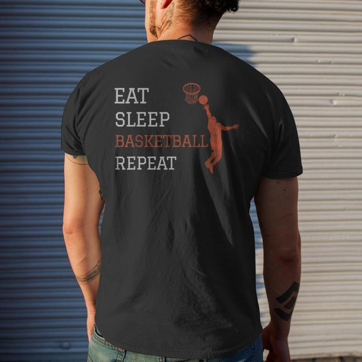 Basketball Coach Eat Sleep Basketball Repeat Basketball Mens Back Print T-shirt Gifts for Him