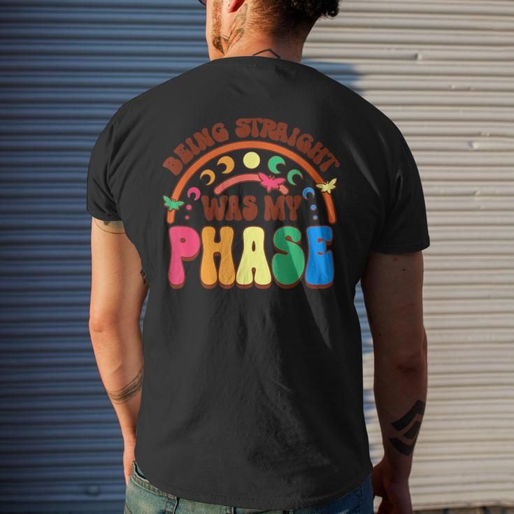 Being Straight Was My Phase Groovy Lgbt Pride Month Gay Les Mens Back Print T-shirt Gifts for Him