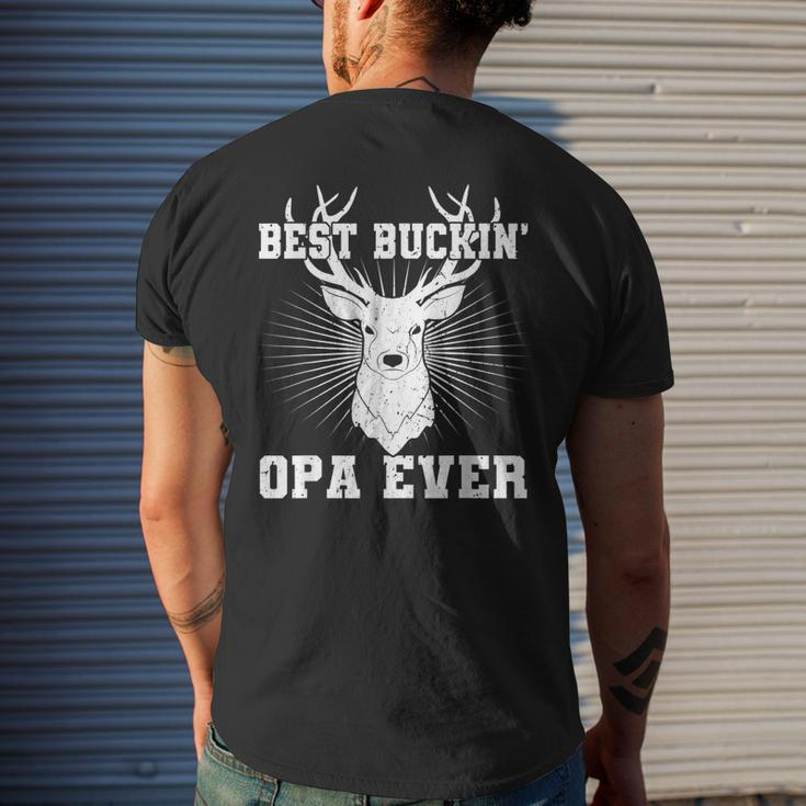 Best Buckin Opa Ever Hunting Hunter Fathers Day Men's Back Print T-shirt Gifts for Him