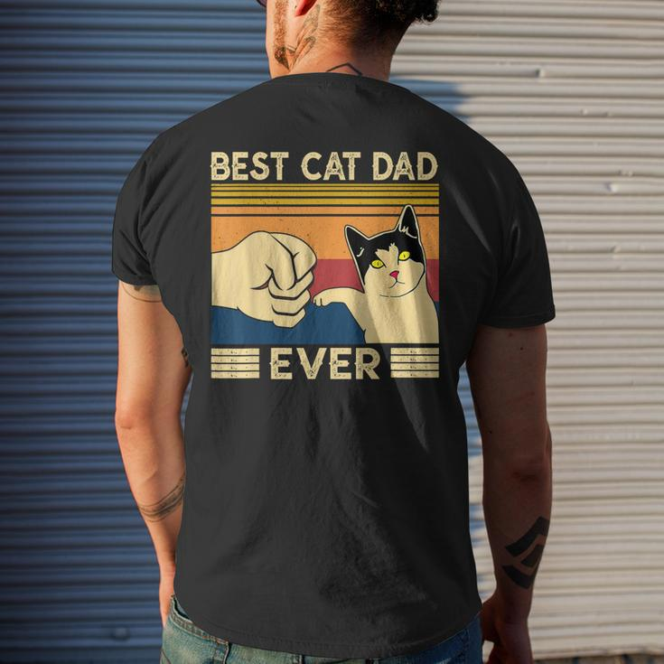 Best Cat Dad Ever Vintage Cat Daddy Father Day Men's Back Print T-shirt Gifts for Him