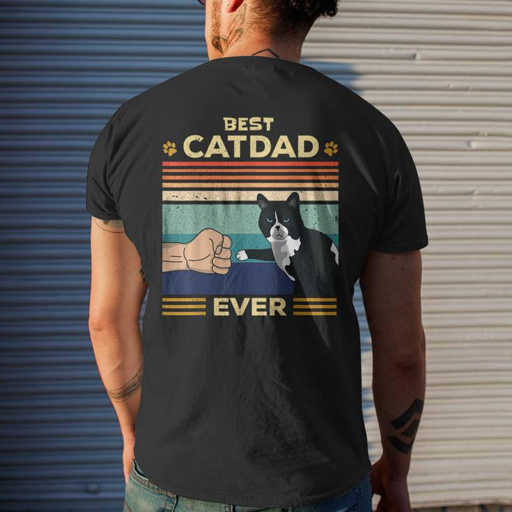 Best Cat Dad Ever Vintage Retro Cat Men Fathers Day Men's Back Print T-shirt Gifts for Him