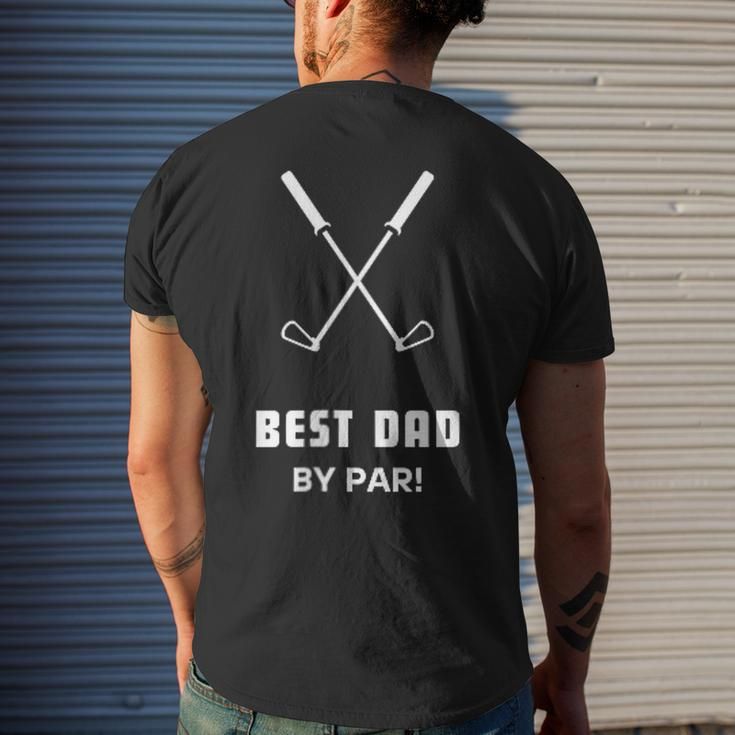 Best Dad By Par Fathers Day Funny Simple Golfer Husband Mens Back Print T-shirt Gifts for Him