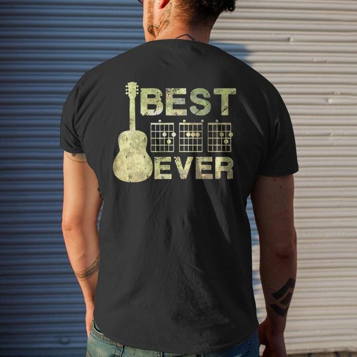 Best Dad Ever Guitar Chords Guitarist Father Fathers Day Mens Back Print T-shirt Gifts for Him