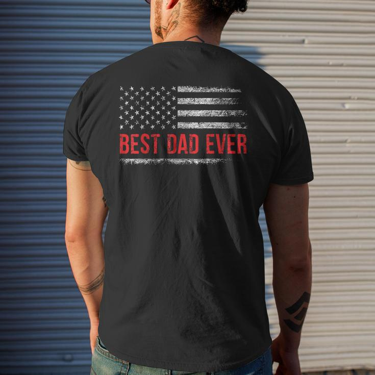 Best Dad Ever Us American Flag Gifts Fathers Day Dad Mens Back Print T-shirt Gifts for Him