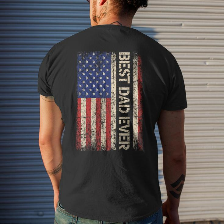 Best Dad Ever Us American Flag Gifts For Fathers Day Men Mens Back Print T-shirt Gifts for Him