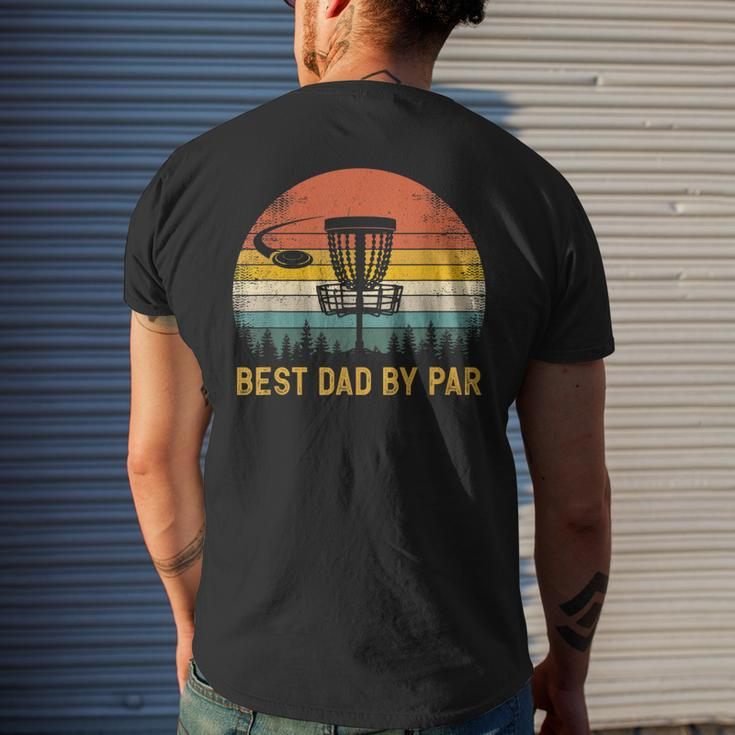 Best Dad By Par Disc Golf Dad Fathers Day Men's Back Print T-shirt Gifts for Him