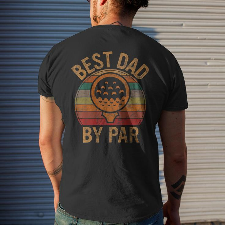 Best Dad By Par Fathers Day Golf Lover Papa Golfer Men's Back Print T-shirt Gifts for Him