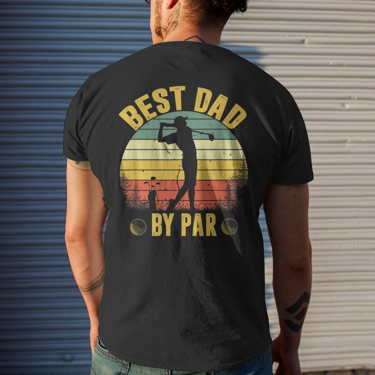 Best Dad By Par Fathers Day Golfing Men's Back Print T-shirt Gifts for Him