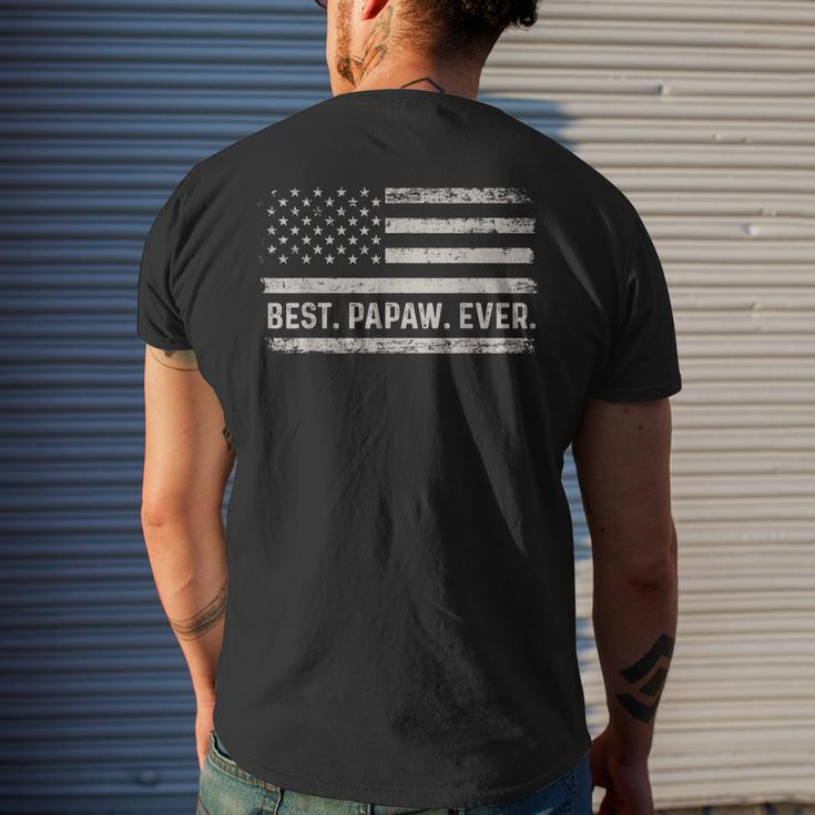 Best Papaw Ever American Flag Vintage For Men Fathers Day Men's Back Print T-shirt Gifts for Him