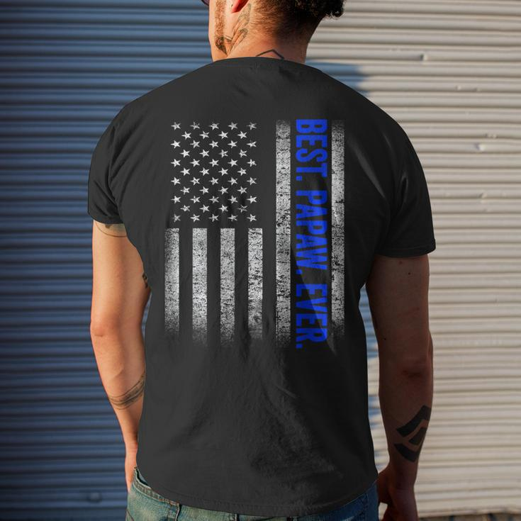 Best Papaw Ever Us Amarican Flag Dad Grandpa Fathers Day Men's Back Print T-shirt Gifts for Him