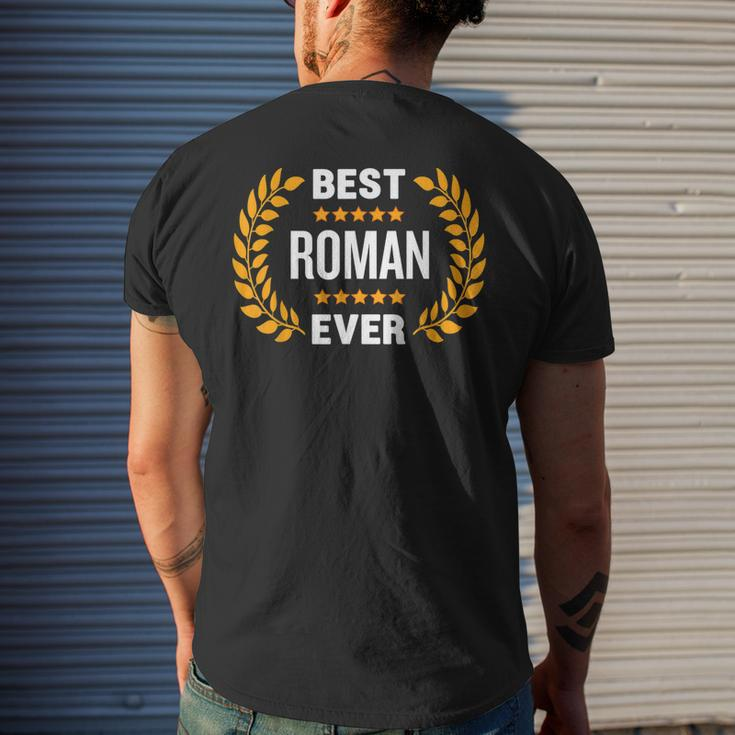 Best Roman Ever With Five Stars Name Roman Men's Back Print T-shirt Gifts for Him