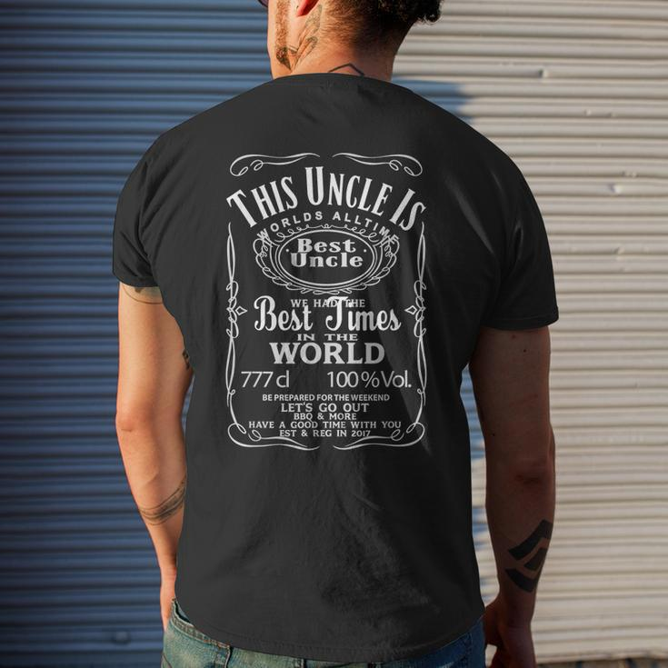 Best Uncle In The World Gift For Favorite Uncle Mens Back Print T-shirt Gifts for Him