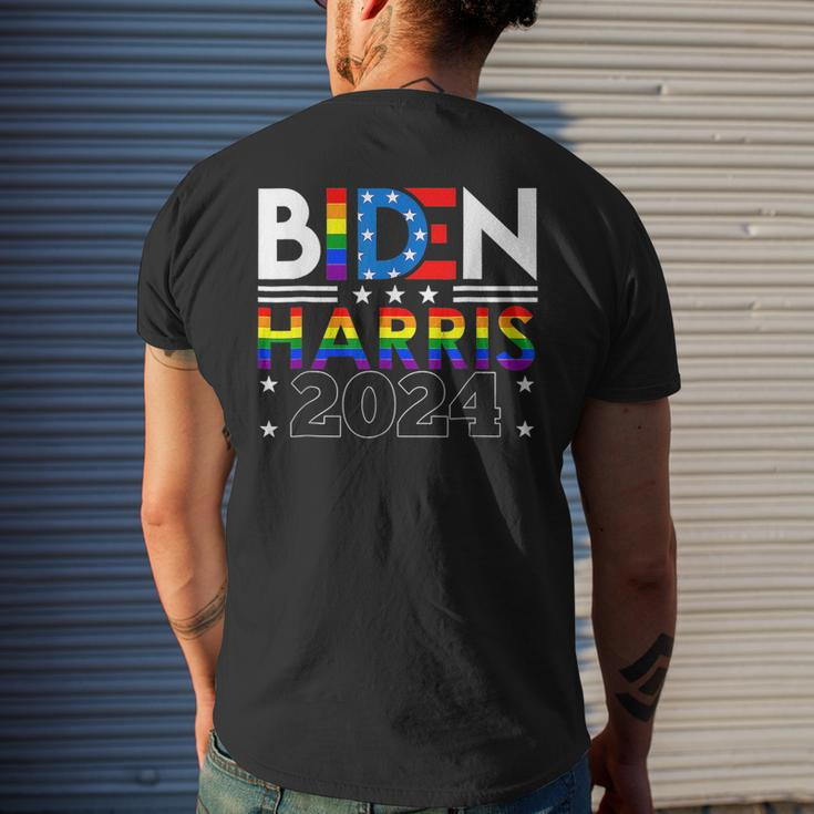 Biden Harris 2024 Rainbow Flag Gay Pride Lgbt Democrat Pride Month Funny Designs Funny Gifts Mens Back Print T-shirt Gifts for Him