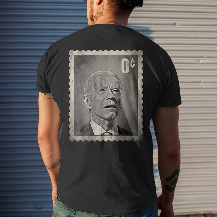 Biden Zero Cents Stamp 0 President Biden No Cents Men's T-shirt Back Print Gifts for Him