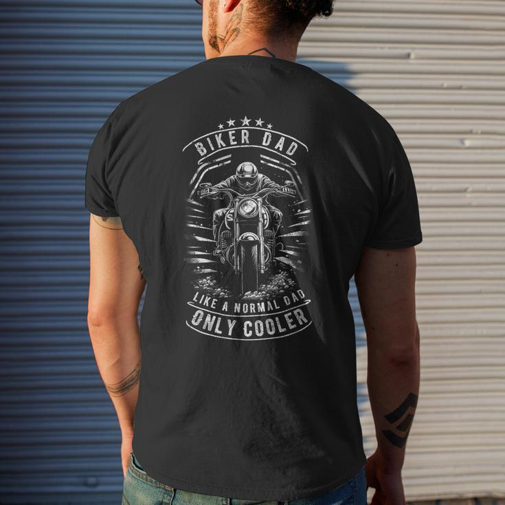 Biker Dad Motorcycle Fathers Day Design For Fathers Mens Back Print T-shirt Gifts for Him