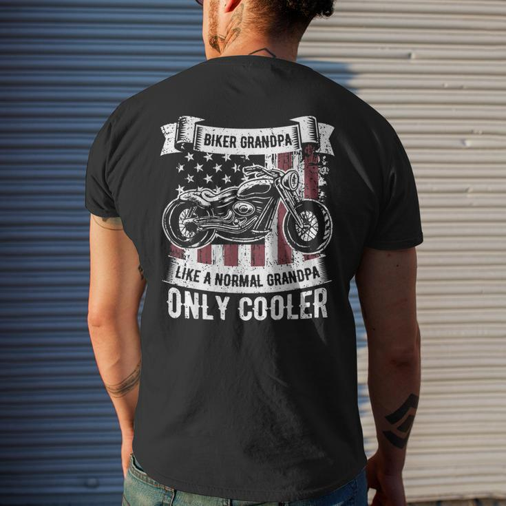 Biker Grandpa Ride Motorcycles Motorcycle Lovers Rider Men's Back Print T-shirt Gifts for Him