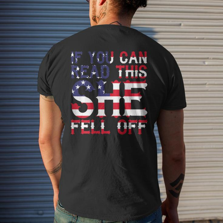 Biker If You Can Read This She Fell Off Quote On Back Men's Back Print T-shirt Gifts for Him