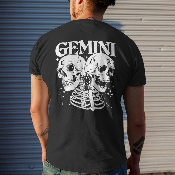 Blackcraft Zodiac Signs Gemini Skull Magical Witch Earth Mens Back Print T-shirt Gifts for Him