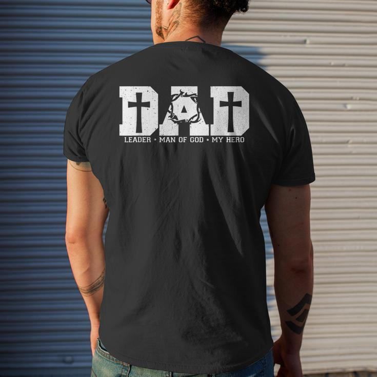 Blessed Dad Daddy Cross Christian Religious Fathers Day Mens Back Print T-shirt Gifts for Him