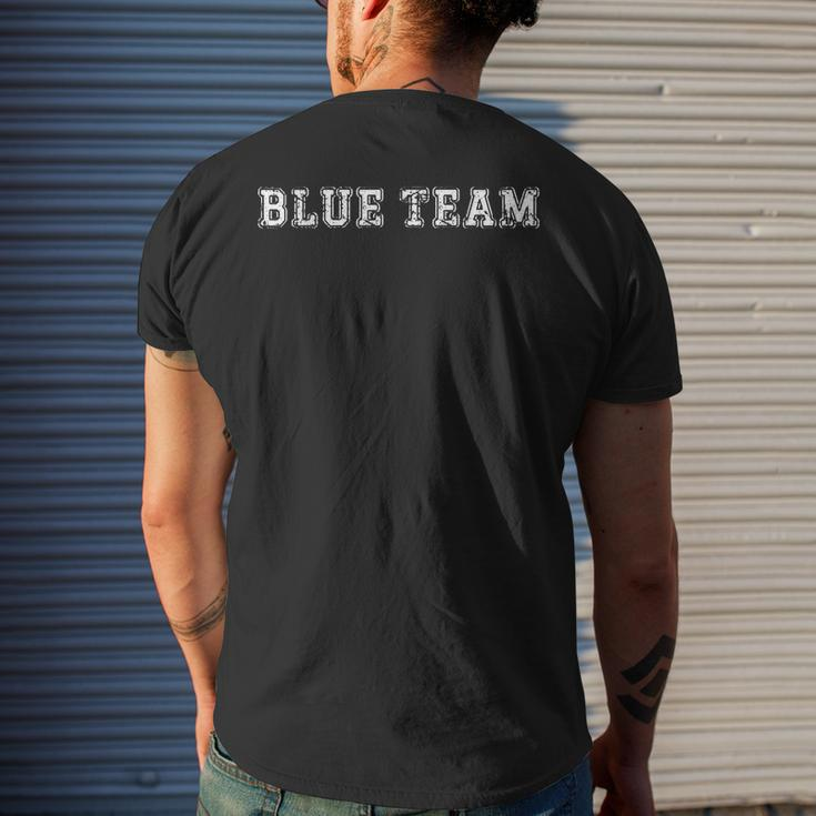 Blue Team Let The Games Begin Field Trip Day Men's Back Print T-shirt Gifts for Him