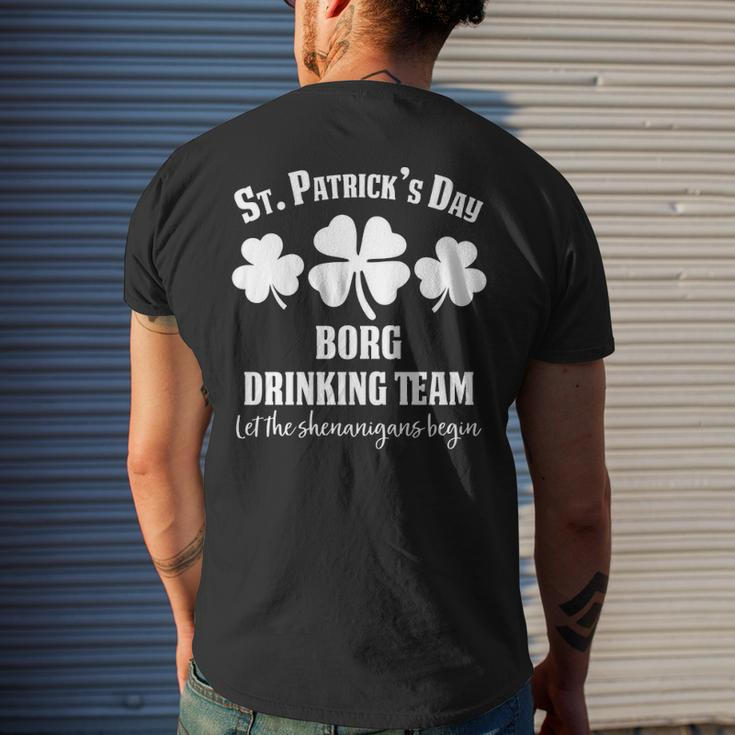 Borg Name Gift Drinking Team Borg Let The Shenanigans Begin Mens Back Print T-shirt Gifts for Him