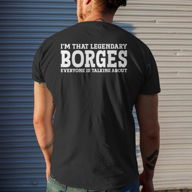 Borges Surname Team Family Last Name Borges Men's T-shirt Back Print Gifts for Him