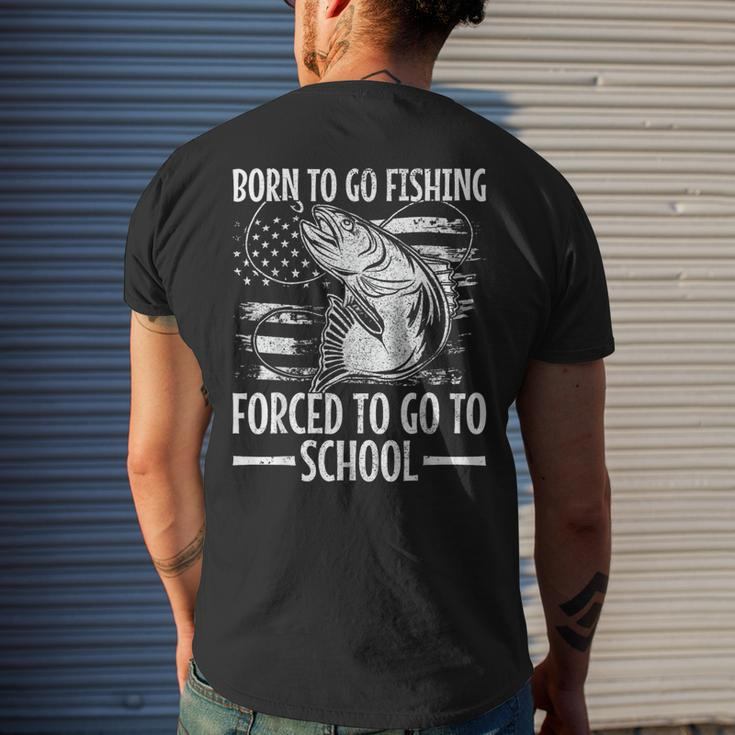 Born To Go Fishing Bass Fish Fisherman Boy Kid Fishing Men's T-shirt Back Print Gifts for Him